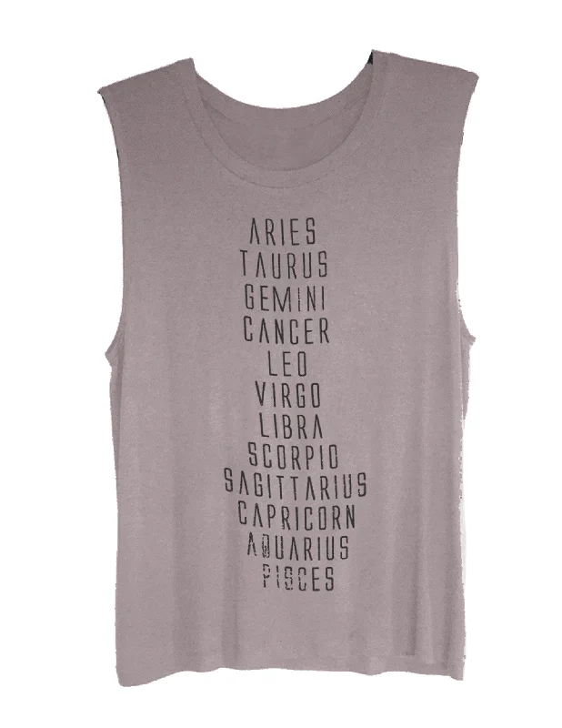 4th & Rose Horiscope List Mauve Scoop Muscle Tank neon tank top