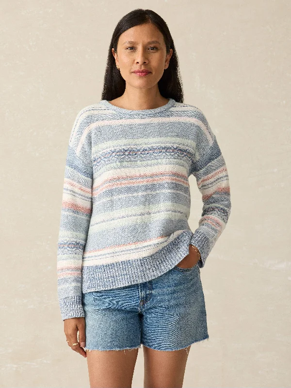 High Tide Sweater - Todos Santos Stripe Cable Knit Ribbed Knit Lace Knit