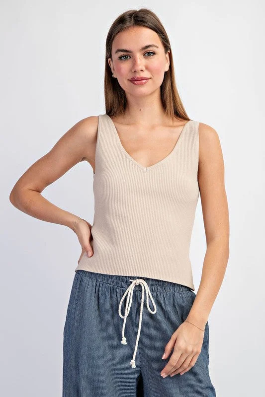 Essential Fave Oatmeal Tank Top lace tank top