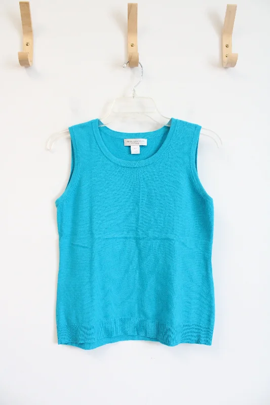 Christopher & Banks Blue Sweater Tank Top | S Petite bright tank top