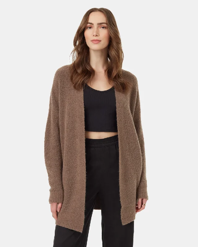 Highline Fuzzy Open Cardigan Denim Fabric Leather Fabric Suede Fabric