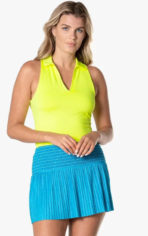 Ladies Lucky In Love Hip Fit Polo Tank fashionable tank top