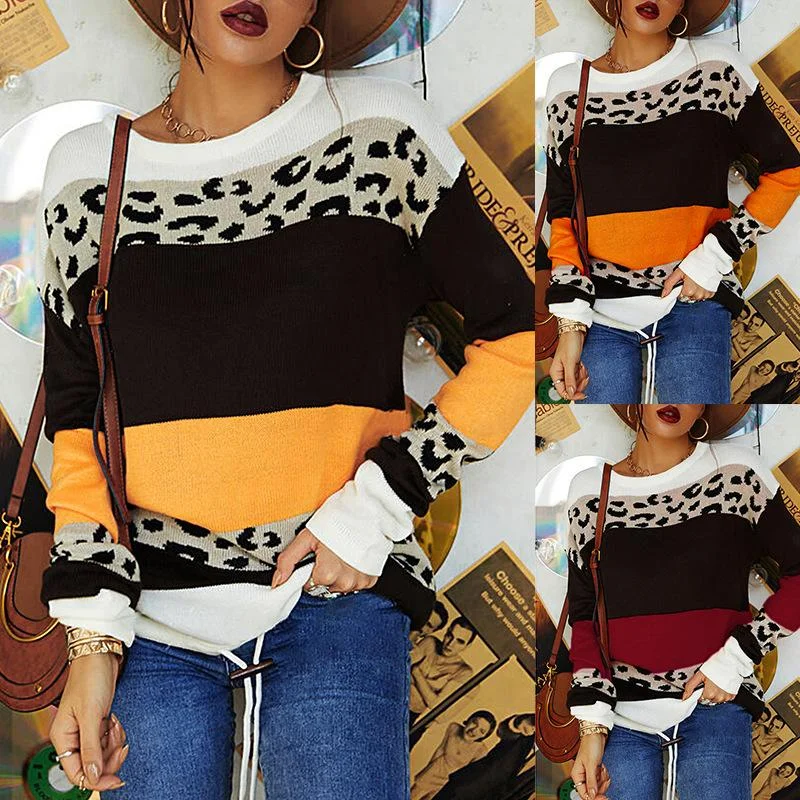 Leopard Color block Sweater Modern Contemporary Chic