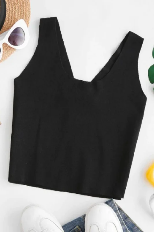 V Back Cropped Tank bold tank top