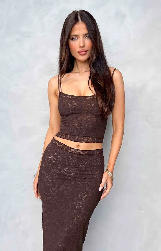 Willow Brown Lace Tank Top vintage tank top