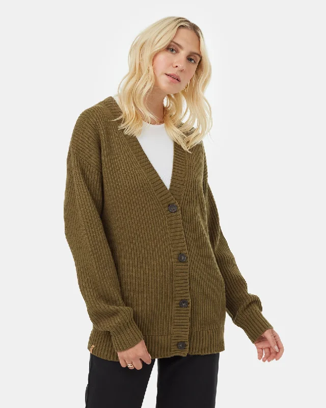 Oversized Button Cardigan Tailored Straight A-Line