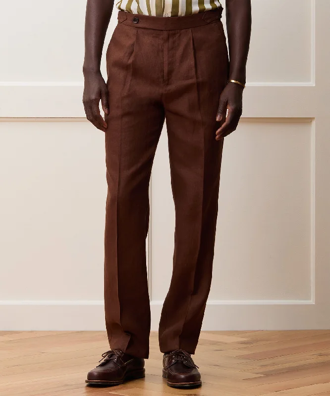 Irish Linen Side Tab Trouser Trousers Cargo pockets
