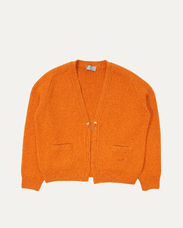 Bee Accent Cardigan Denim Fabric Leather Fabric Suede Fabric
