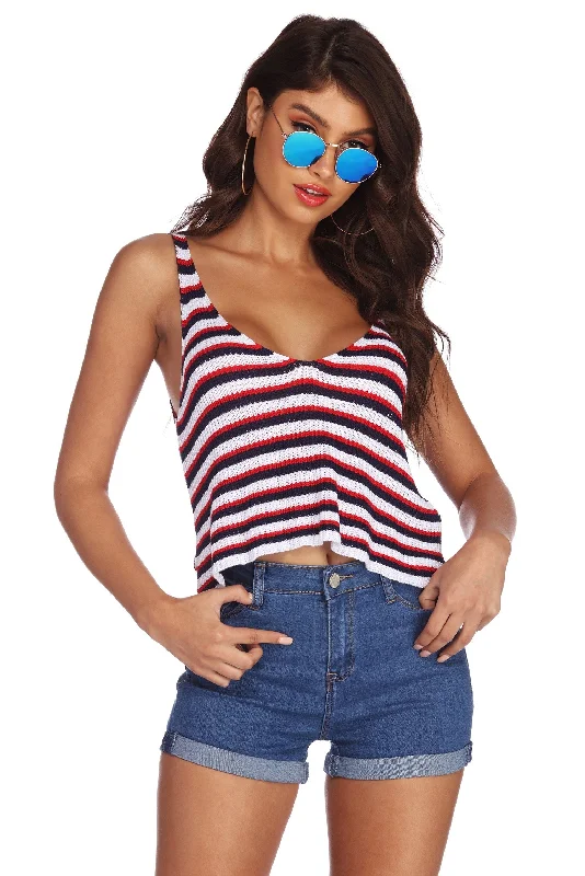 Americana Flow Striped Tank Top crossback tank top