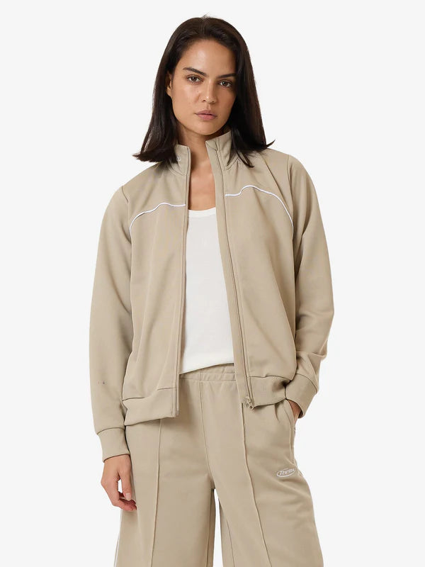Thrills Arena Tricot Jacket - STONE Oversized Jacket Tailored Jacket Straight Jacket Thrills Arena Tricot Jacket - STONE Oversized Jacket Tailored Jacket Straight Jacket