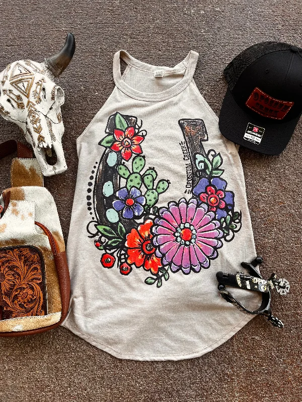 OC Floral Horseshoe Tank soft tank top