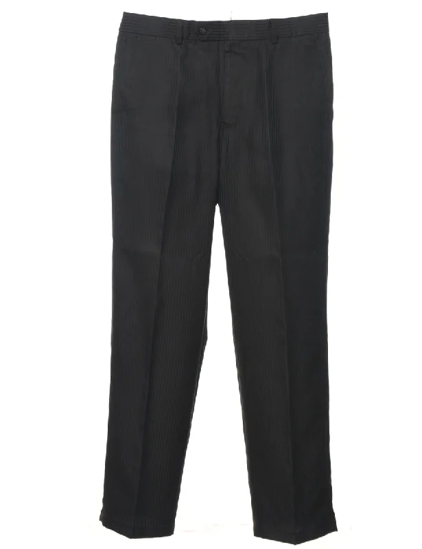 Black Casual Trousers - W34 L29 Trousers Capri Summer