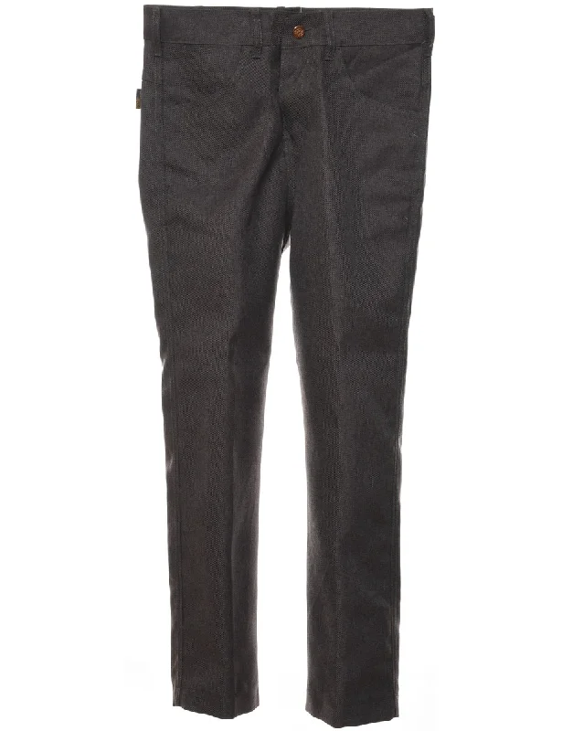 1970s Dark Grey Wrangler Trousers - W30 L27 Trousers Gym Athletic