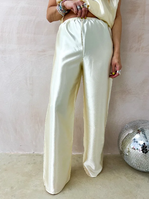 The Midnight Wide Leg Trousers In Champagne Trousers Canvas Durable