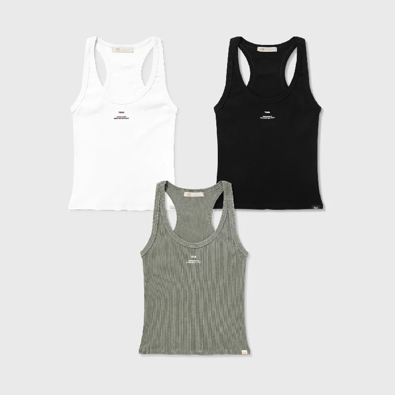 Ribbed Tank Tops Pack X 3 strappy tank top