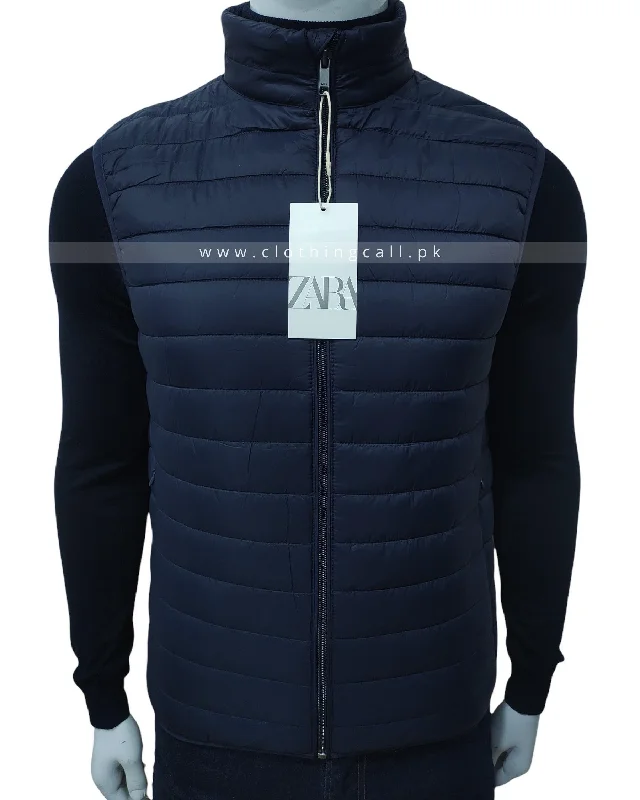 ZR Sleeveless Navy Blue Puffer Jacket (500) Cotton Jacket Linen Jacket Terry Jacket