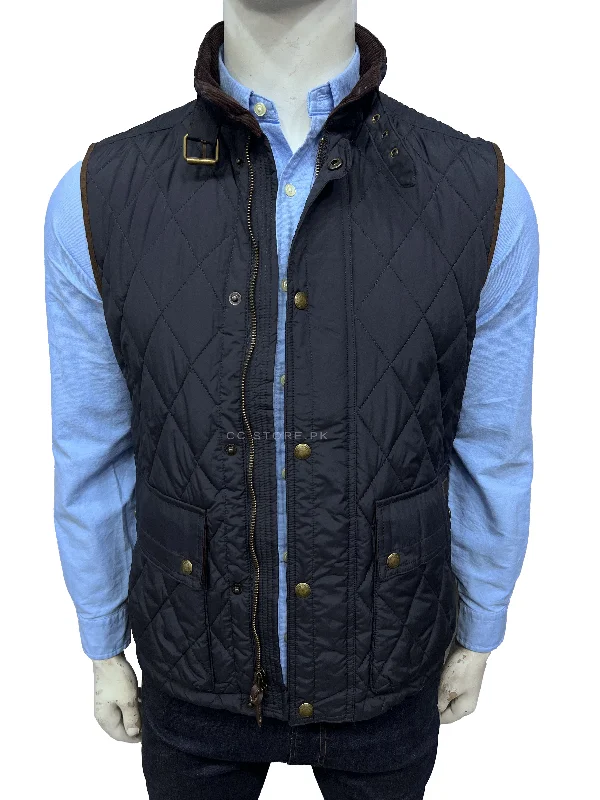 RL Sleeveless Diamond Quilted Navy Blue Jacket Appliqued Jacket Beaded Jacket Sequined Jacket RL Sleeveless Diamond Quilted Navy Blue Jacket Appliqued Jacket Beaded Jacket Sequined Jacket