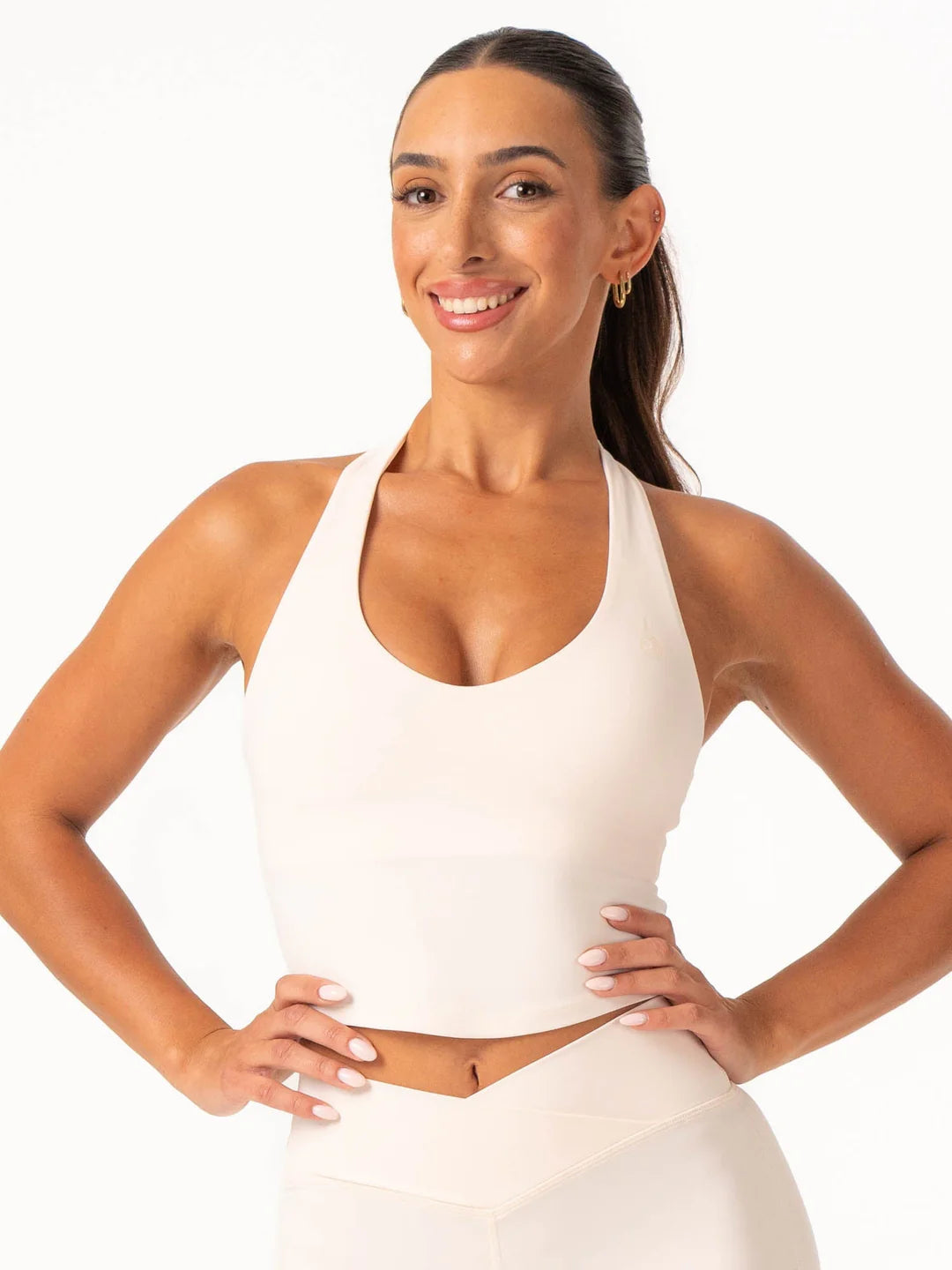 Ryderwear | NKD Halter Shelf Tank - Off White low neck tank