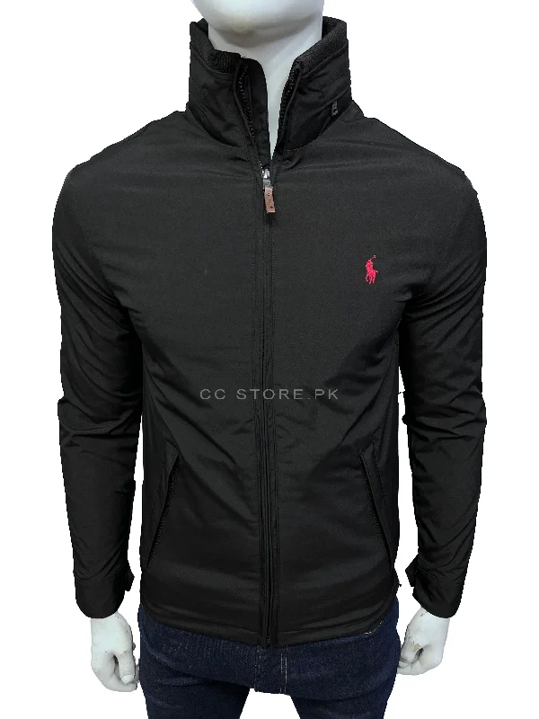 RL Inner Fleece Concealed Hood Black Jacket Cotton Jacket Linen Jacket Terry Jacket