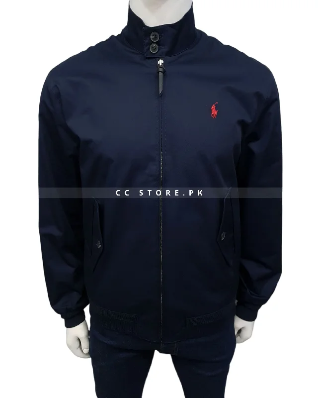 RL Cotton Chino Navy Blue Jacket Hooded Jacket Caped Jacket Shawl Collar Jacket