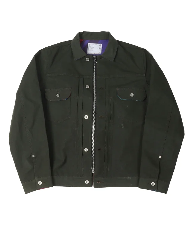 KAWS Zip Up Work Jacket Hooded Jacket Caped Jacket Shawl Collar Jacket
