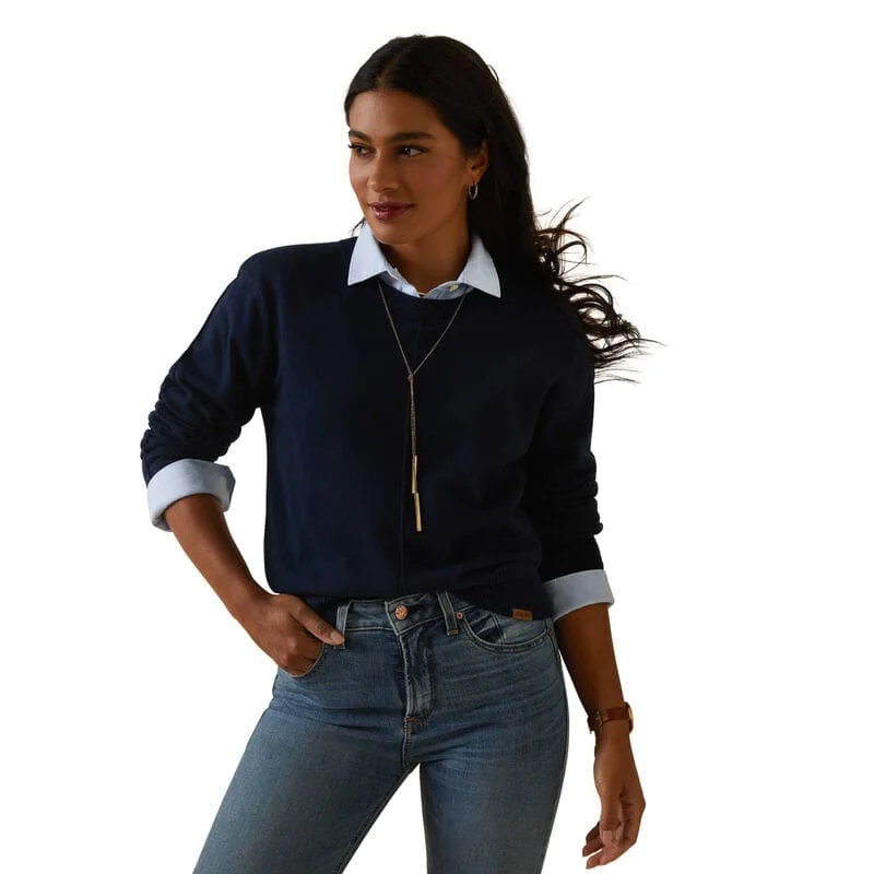 Ariat Ladies Peninsula Sweater Navy Anti-Pilling Anti-Shrink Durable