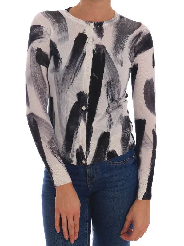 Dolce & Gabbana Elegant Silk Stroke-Pattern Sweater Long Sweater Short Sweater Cropped Sweater Dolce & Gabbana Elegant Silk Stroke-Pattern Sweater Long Sweater Short Sweater Cropped Sweater