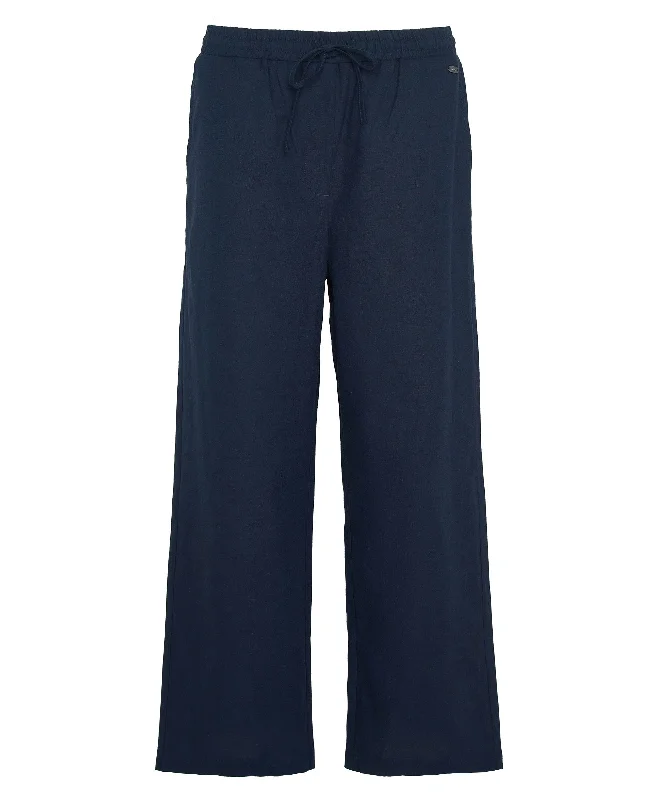 Christie Wide-Leg Trousers - Navy Trousers chic elegant