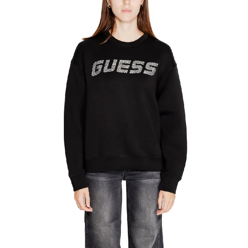 Guess Active Black Viscose Sweater Print Jacquard Patchwork