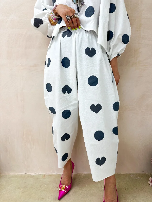 The Monroe Balloon Trousers In Black/White Trousers Handmade Artisanal