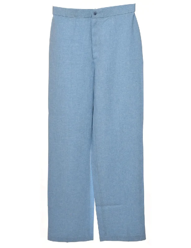 1970s Light Blue Trousers - W30 L32 Trousers Hiking Durable