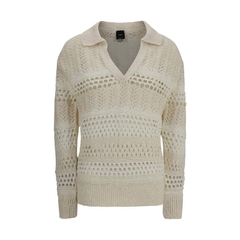 PINKO Perforated design Sweater Mesh Blend Leather Blend Suede Blend