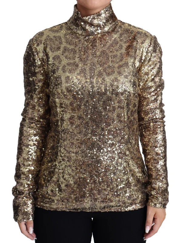 Dolce & Gabbana Sequined Turtleneck Full Zip Sweater in Brown Faux Fur Fabric Real Fur Fabric Shearling Fabric Dolce & Gabbana Sequined Turtleneck Full Zip Sweater in Brown Faux Fur Fabric Real Fur Fabric Shearling Fabric