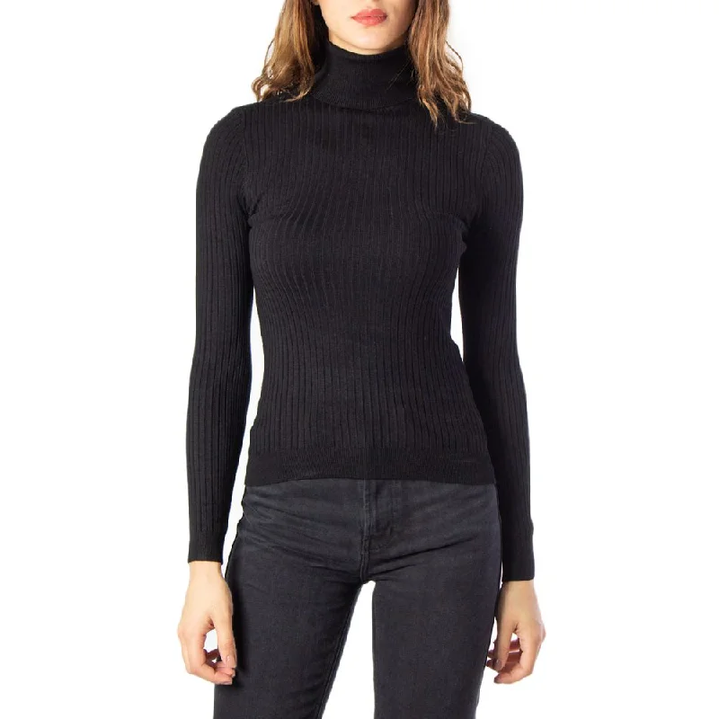 Only Black Viscose Sweater Beaded Sweater Sequined Faux Fur
