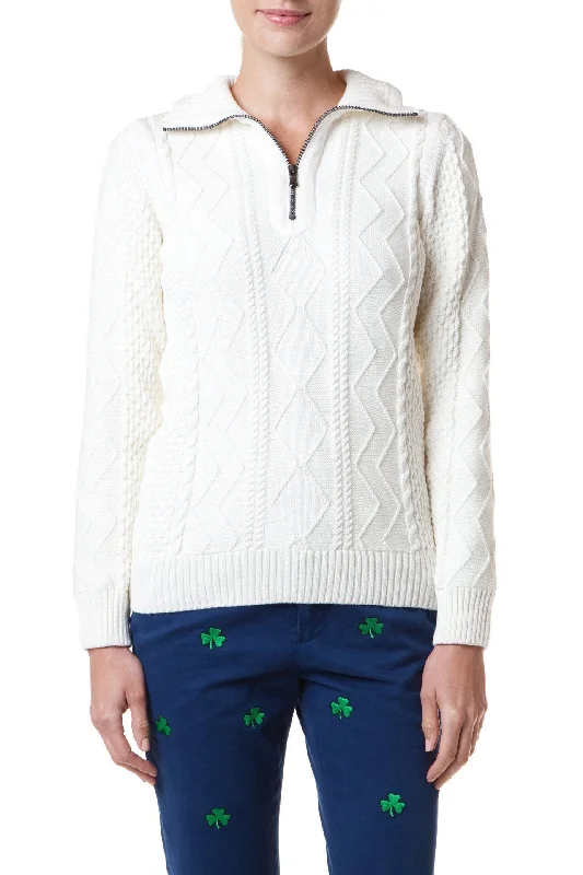 Holebrook Sweater Annika Off White WP 1/4 Zip Wool Fabric Cashmere Fabric Tweed Fabric Holebrook Sweater Annika Off White WP 1/4 Zip Wool Fabric Cashmere Fabric Tweed Fabric