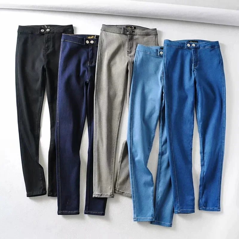 Sexy Skinny Jeans Spring Woman High Waist Gray Wash Denim Trousers Blue Bodycon Lift Butt Pencil Pants Female Trousers Yoga Stretchy