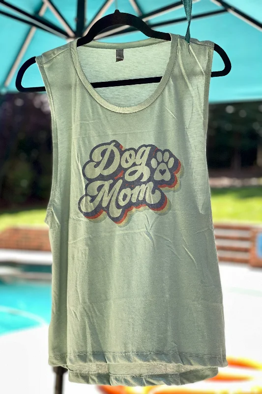 Vintage Style Dog Mom Muscle Tank Top stylish tank top