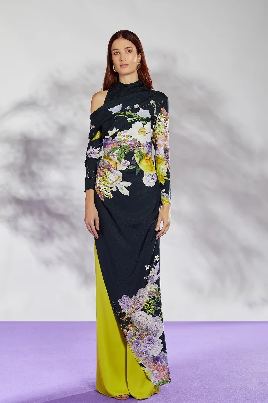 Silk printed top with trousers Trousers Leather Faux