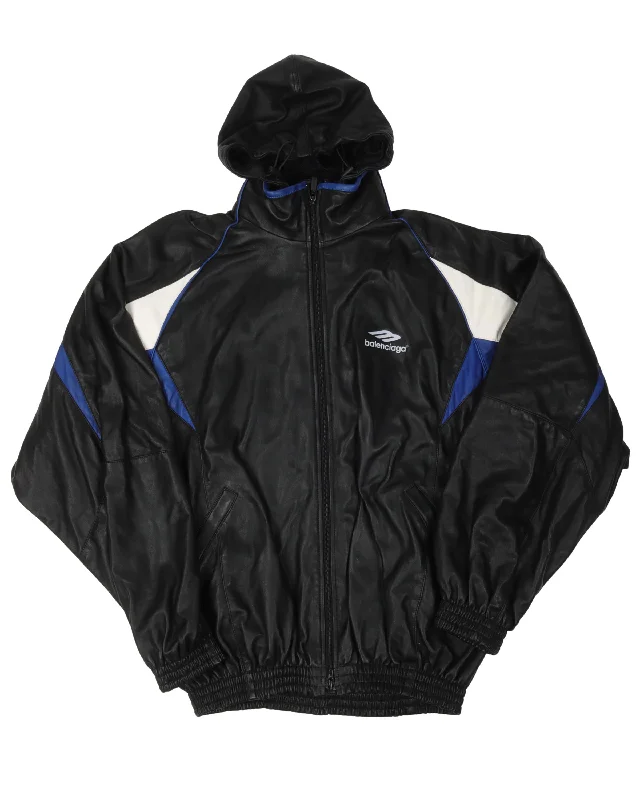 Leather Track Jacket Anorak Shell Jacket Lightweight Jacket
