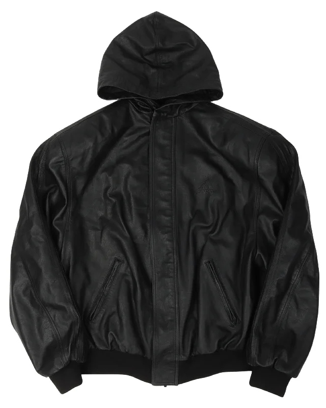 Adidas Leather Hooded Jacket Faux Fur Jacket Real Fur Jacket Shearling Jacket