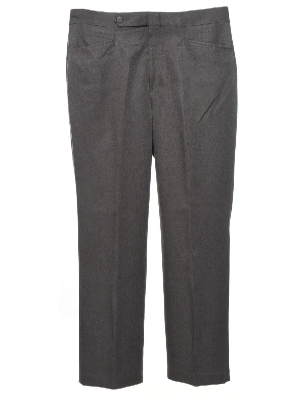 1970s Classic Grey Trousers - W35 L30 Trousers Leisure Comfortable
