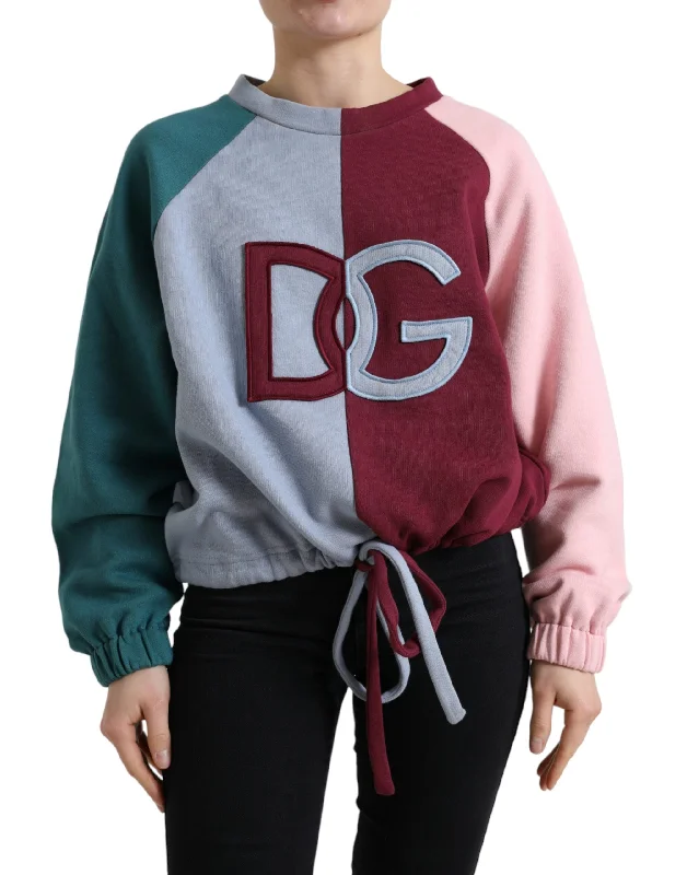 Dolce & Gabbana Elegant Multicolor Crew Neck Cotton Sweater Elegant Classic Vintage