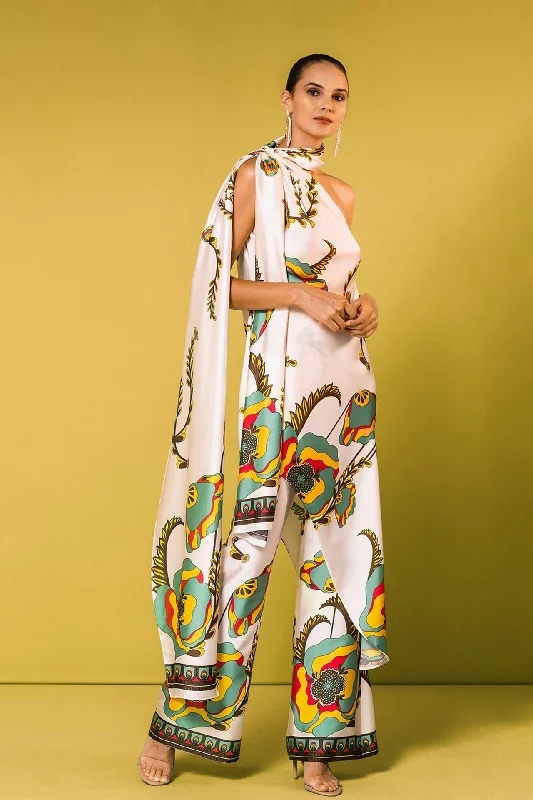 Patterned set top and trousers Trousers Pleated Formal