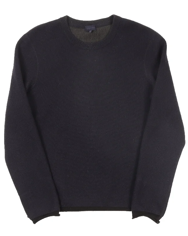 Navy Sweater Seamless Knitted Crochet