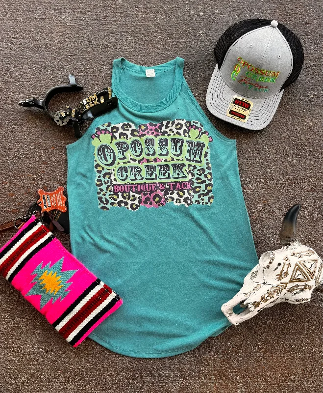 OC Logo Turquoise Tank chic tank top