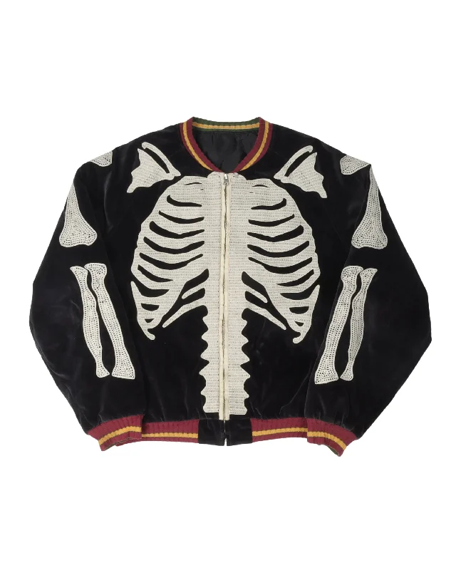 Velveteen Bone Embroidered Souvenir Jacket Striped Jacket Polka Dot Jacket Floral Jacket Velveteen Bone Embroidered Souvenir Jacket Striped Jacket Polka Dot Jacket Floral Jacket