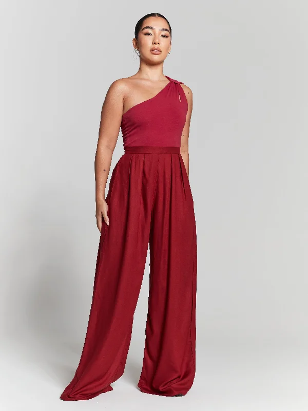 Pleated Wide Leg Trouser by InFlair Trousers Winter Warm