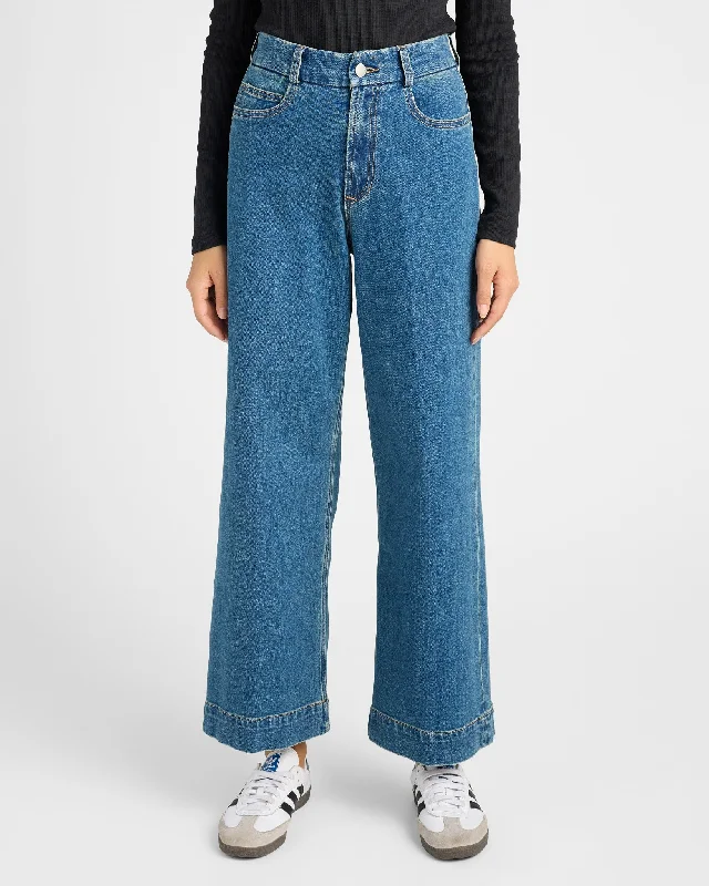Audrey High Rise Wide Leg Trouser Jeans Trousers Running Lightweight