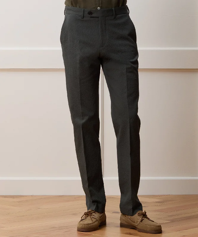 Italian Seersucker Sutton Trouser Trousers Flared Retro
