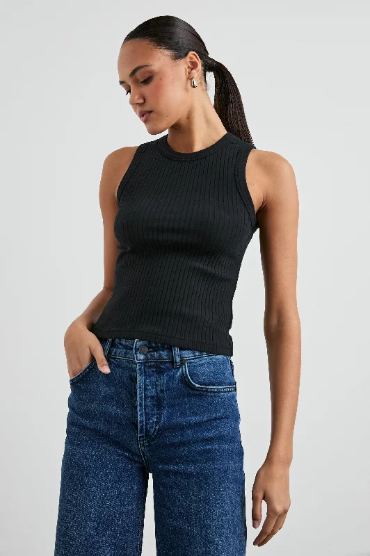 THE RACER TANK - TRUE BLACK bronze tank top